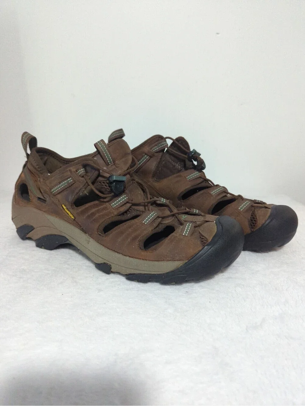 KEEN Men's Brown Leather Hiking Sandals Size 13 - Arroyo II Waterproof 1002427
